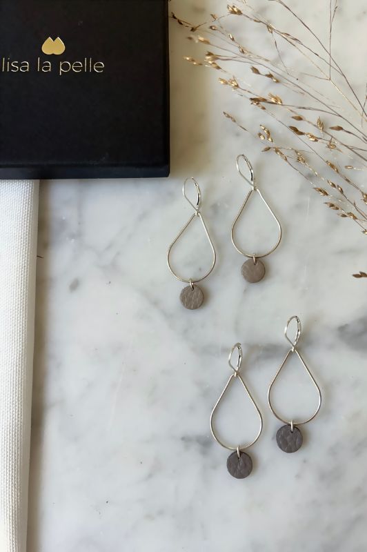 Oorbellen moo's lovedrop*leer silver