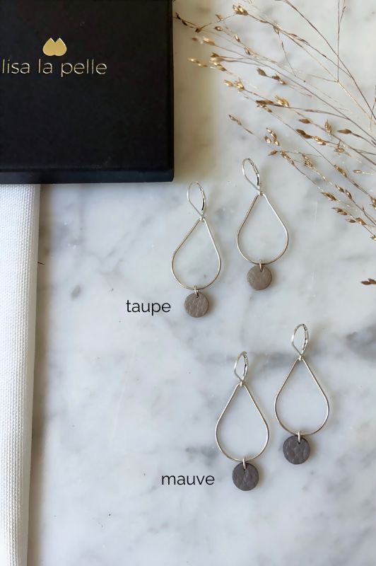 Oorbellen moo's lovedrop*leer silver