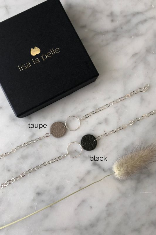 Bracelet mini eye*leather gold filled