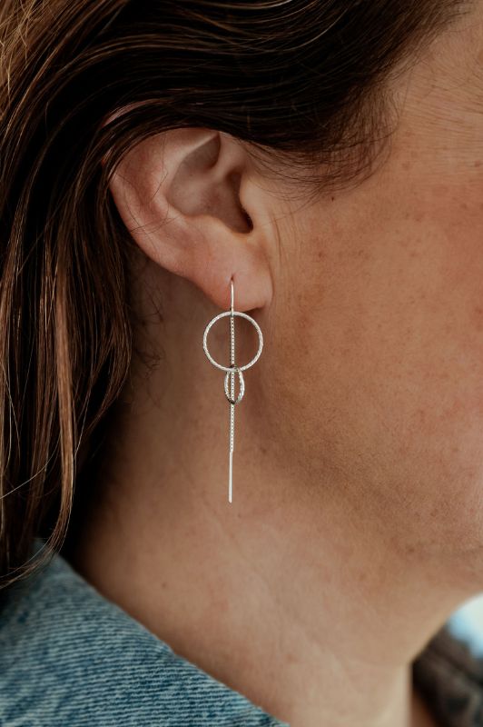Oorbellen hold on tight*silver*structuur
