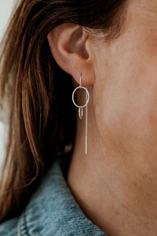 Oorbellen hold on tight*silver*structuur