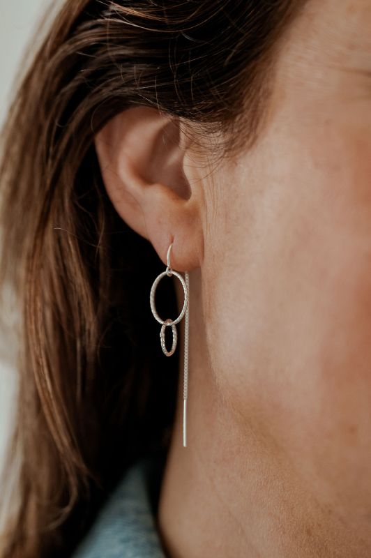 Oorbellen hold on tight*silver*structuur