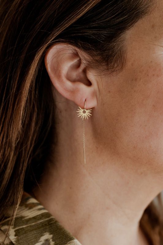 Oorbellen single sunny day*gold filled* oorketting