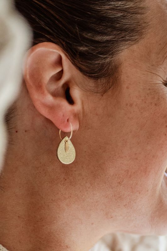Earrings spiky mini me*leather gold filled*basic