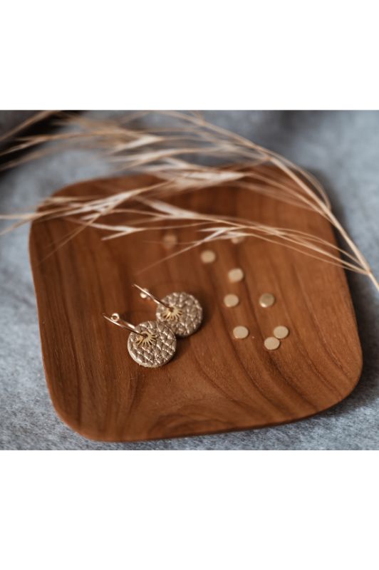 Oorbellen mini eye in love*leer gold filled*basic