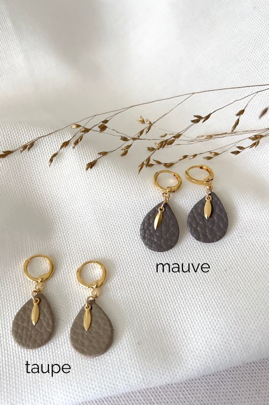 Earrings spiky mini me*leather gold filled*clip