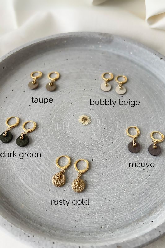 Earrings see through moo*leer gold filled*clip