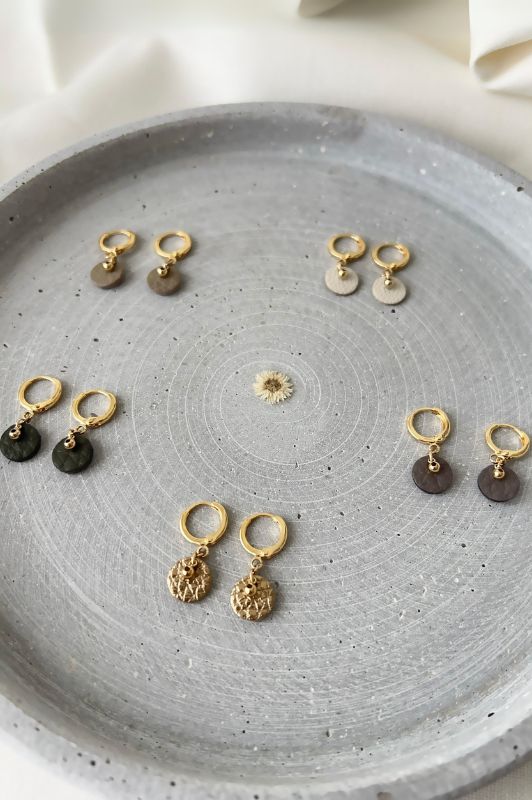 Oorbellen see through moo*leer gold filled*clip