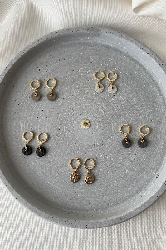 Earrings see through moo*leer gold filled*clip