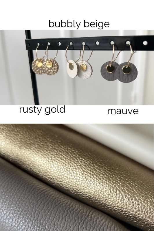 Earrings mini eye on you*leather gold filled*basic