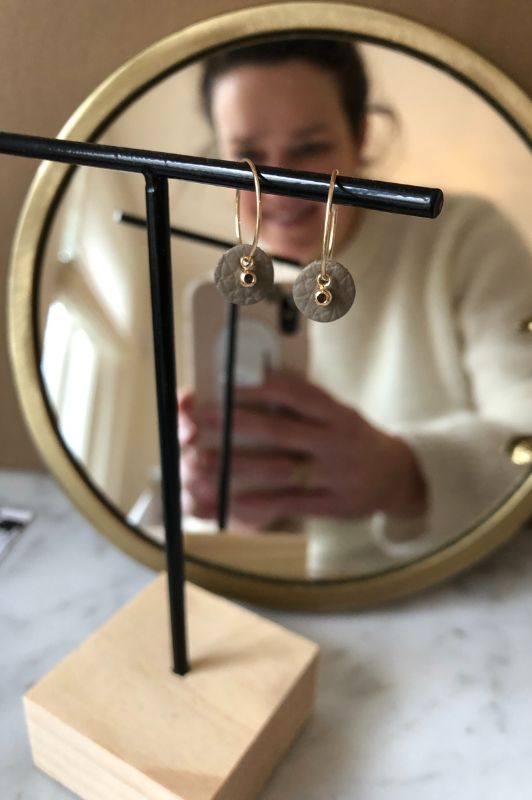 Oorbellen see through moo*leer gold filled*basic