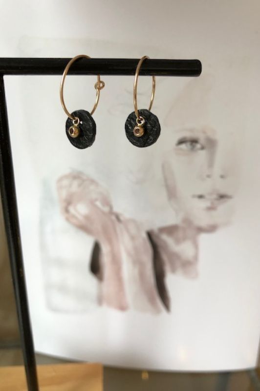 Oorbellen see through moo*leer gold filled*basic