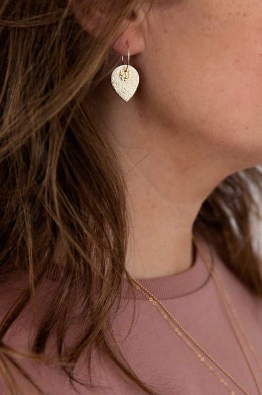 Oorbellen julia's mini me*leer gold filled*basic
