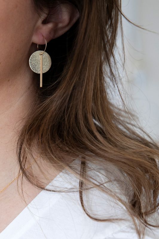 Earrings confetti me or you*leather gold filled