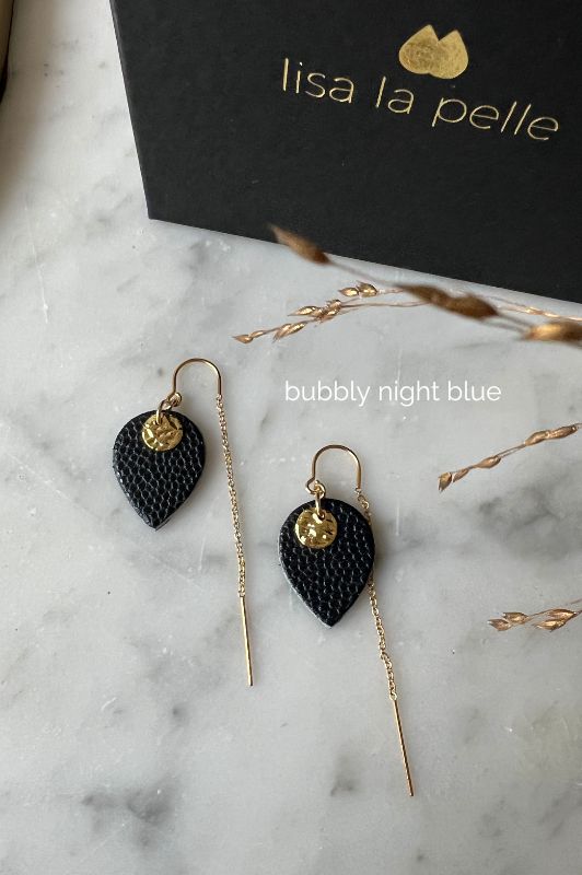 Oorbellen julia's mini me*leer gold filled*oorketting