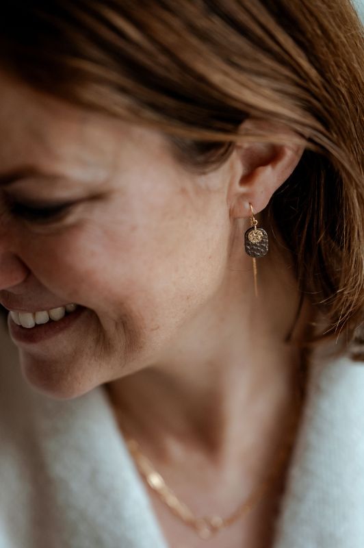 Oorbellen julia's pillow talk*leer gold filled*oorketting