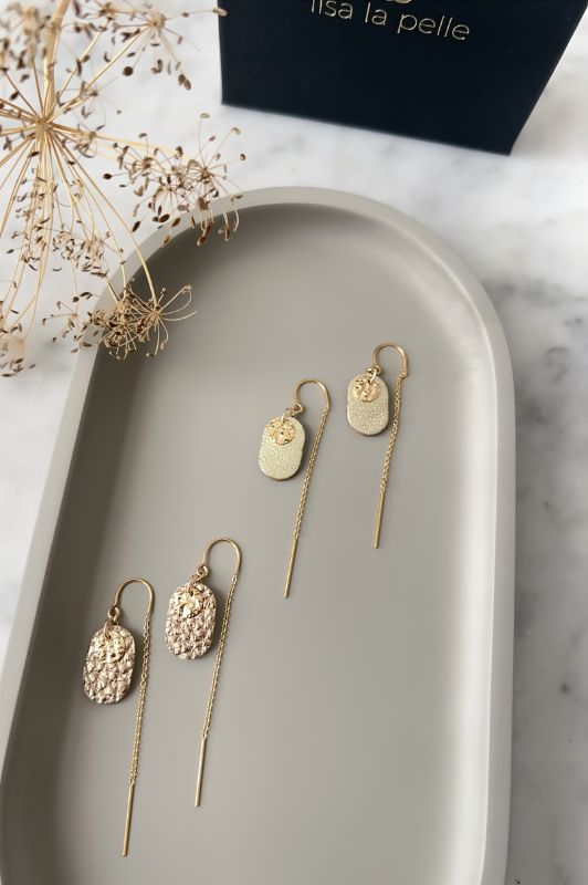 Oorbellen julia's pillow talk*leer gold filled*oorketting