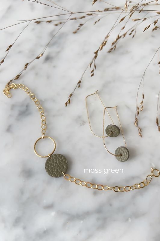 Earrings julia's mini me*leather gold filled*basic