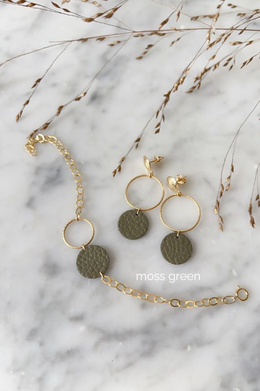 Earrings big love*leather gold filled*basic