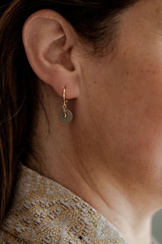 Oorbellen see through moo*leer gold filled*clip