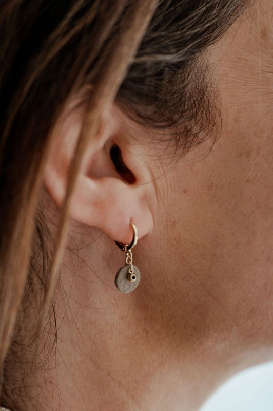 Earrings see through moo*leer gold filled*clip