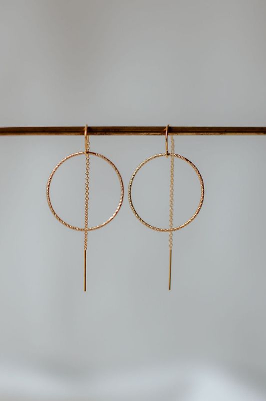 Earrings julia's mini me*leather gold filled*basic