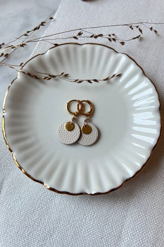 Earrings mini eye on you*leather gold filled*clip
