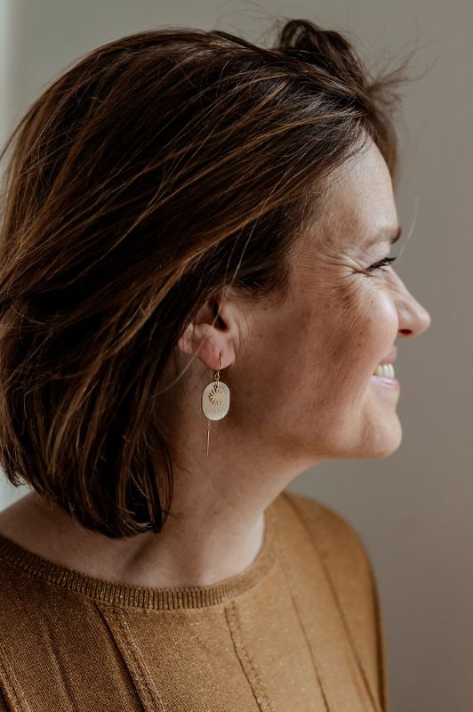 Earrings julia's mini me*leather gold filled*basic