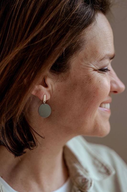 Earrings julia's mini me*leather gold filled*basic