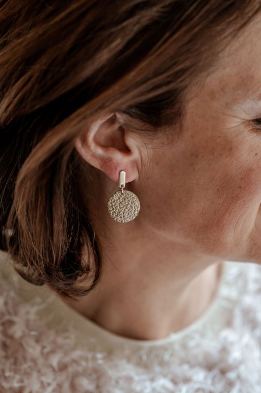 Earrings julia's mini me*leather gold filled*basic