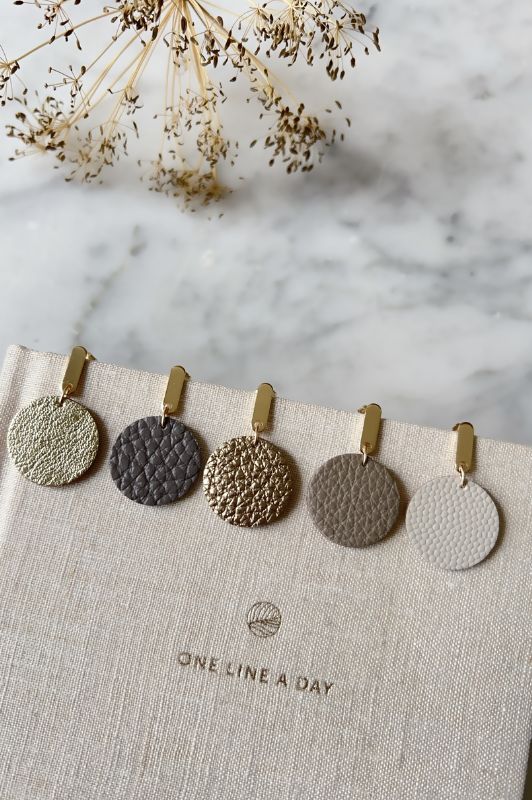 Earrings julia's mini me*leather gold filled*basic