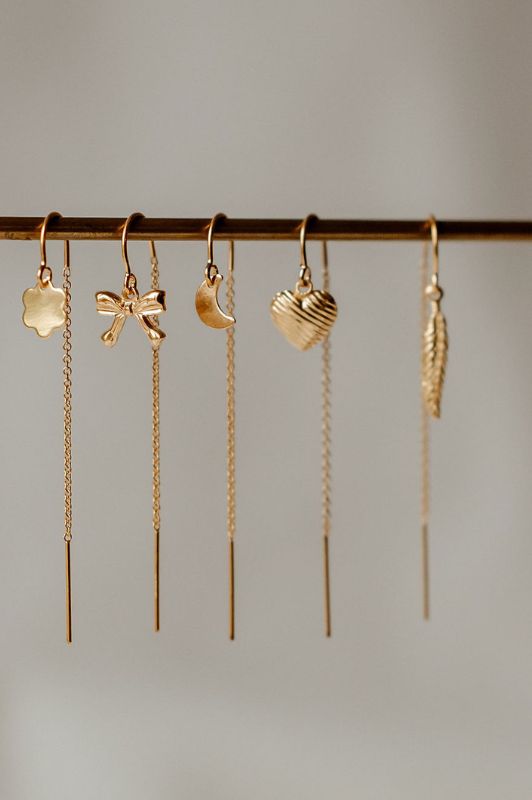 Earrings julia's mini me*leather gold filled*basic