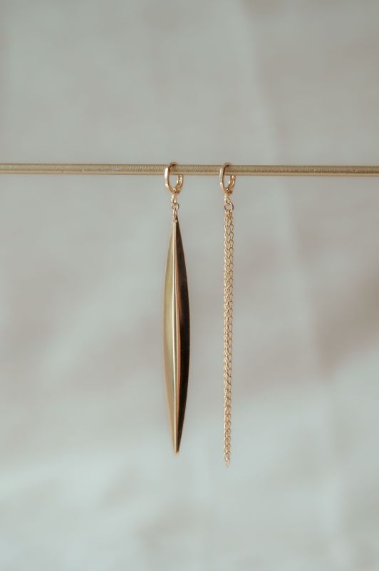 Earrings single night out*gold filled*clip