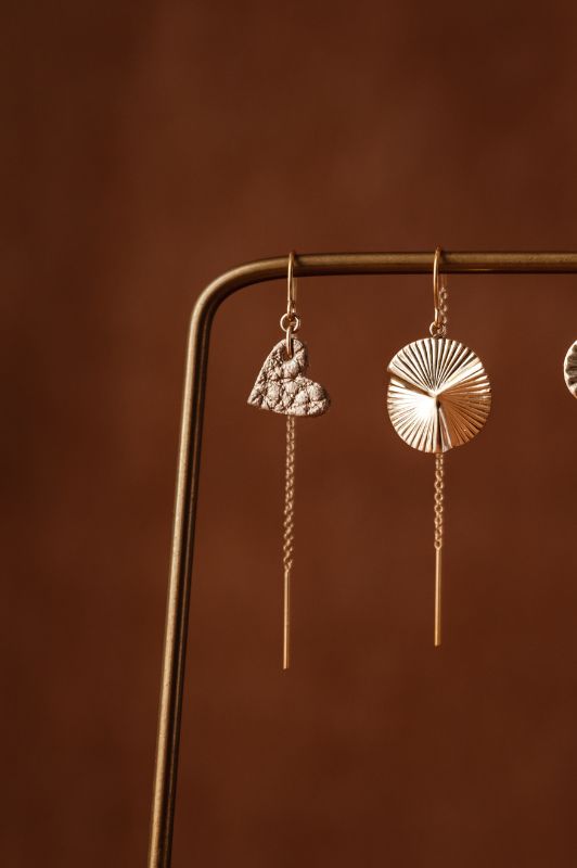 Earrings mix nolah's heart*leather gold filled