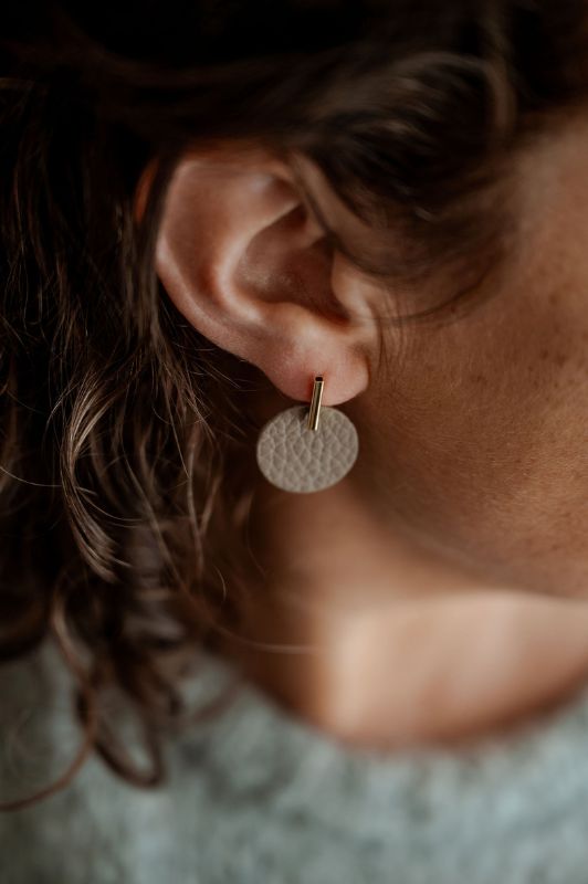 Earrings confetti namaste*leather gold filled
