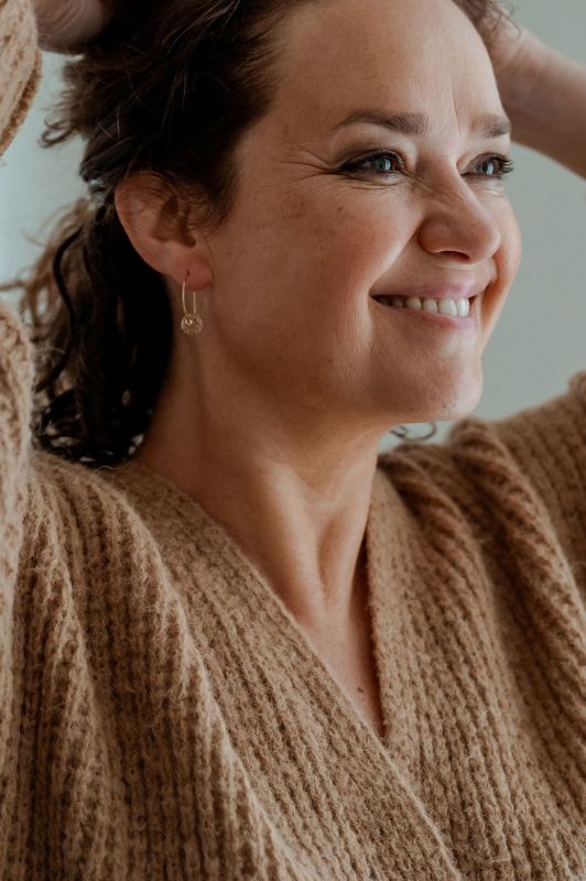 Oorbellen mix me or moo*leer gold filled