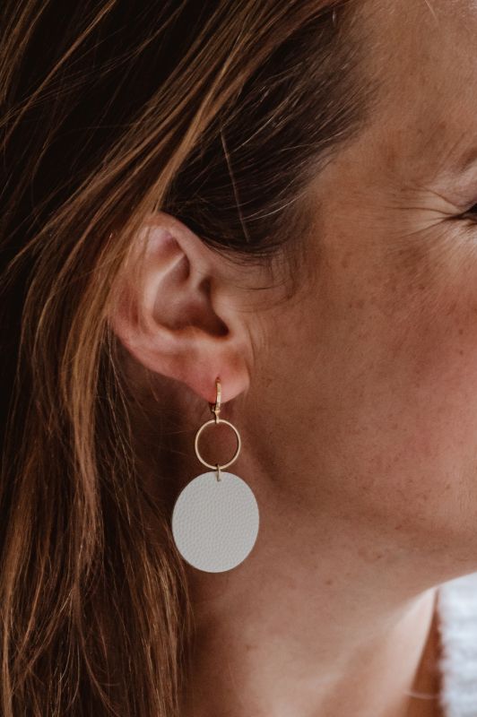 Earrings coco love*leather gold filled