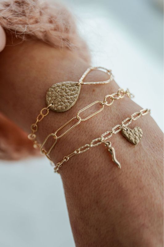Armband mini me*leer gold filled
