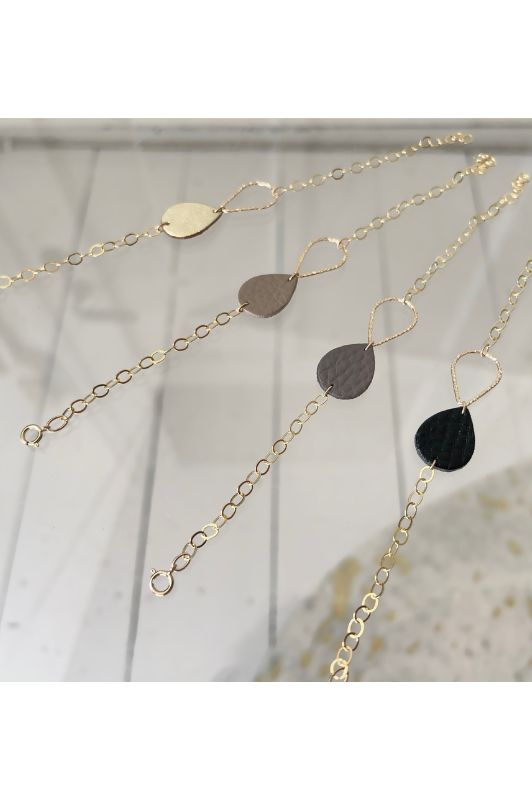 Bracelet mini me*leer gold filled