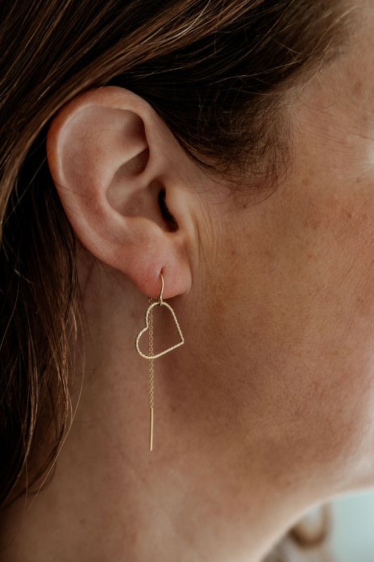Earrings forever by heart*gold filled*structure