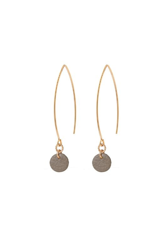 Oorbellen moo half way*leer gold filled