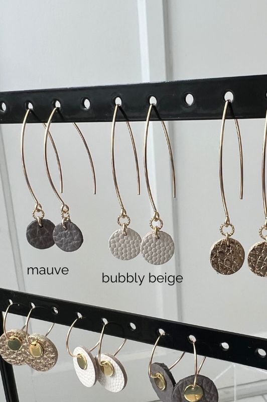 Oorbellen moo half way*leer gold filled