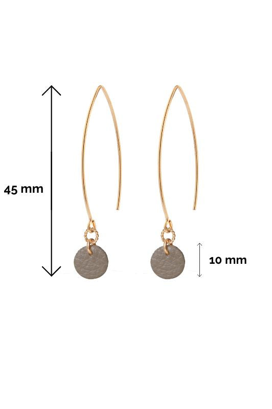 Earrings beautiful half way*leather gold filled