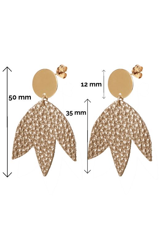 Earrings bloom your way*leather gold filled