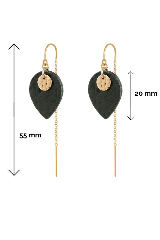 Oorbellen julia's mini me*leer gold filled*oorketting