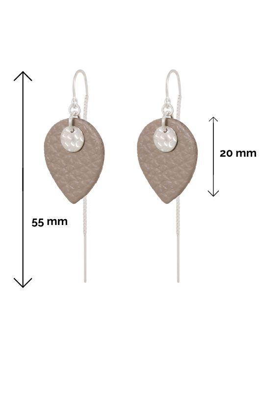 Oorbellen julia's mini me*leer silver*oorketting