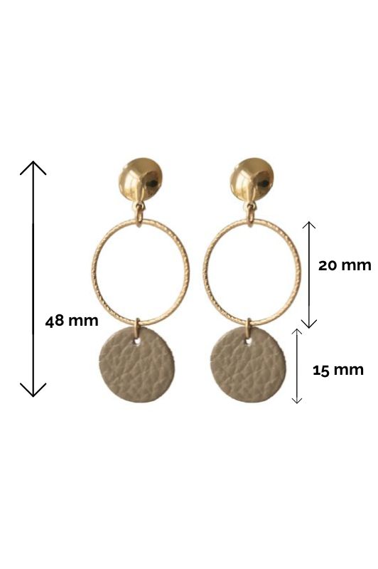 Earrings big love*leather gold filled*basic