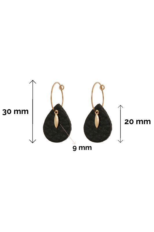 Earrings spiky mini me*leather gold filled*basic