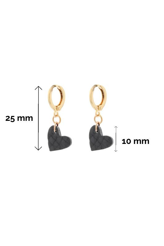 Earrings true to your heart*leather gold filled*clip