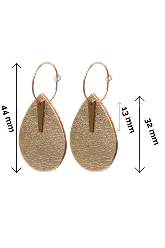 Earrings spiky little love*leather gold filled